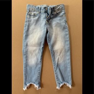 GYMBOREE SKINNY CROPPED JEANS✨EUC✨5SLIM-FRINGE HEM